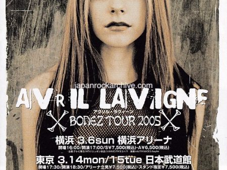 Avril Lavigne 2005 Japan tour concert gig flyer handbill For Sale