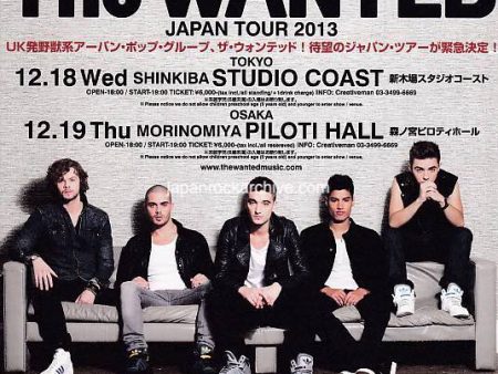 The Wanted 2013 Japan tour concert gig flyer handbill on Sale