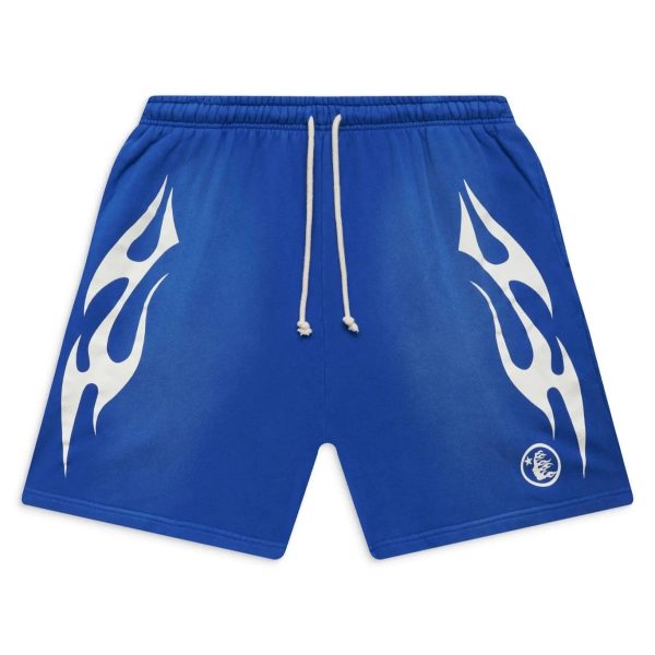 Hellstar Studios Flame Shorts Blue Cheap