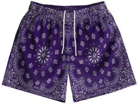 Bravest Studios Purple Paisley Shorts Online Sale