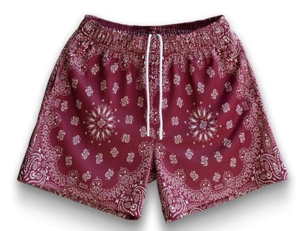 Bravest Studios Burgundy Paisley Shorts Cheap