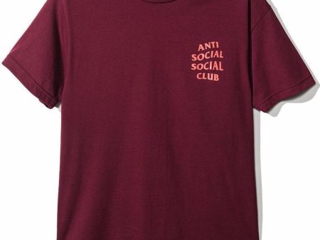 Anti Social Social Club Logo Tee - Maroon Hot on Sale