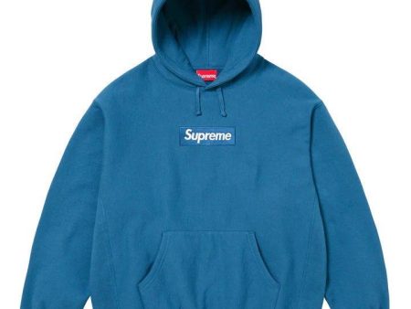 Supreme Box Logo Hooded Sweatshirt (FW23) Blue Online