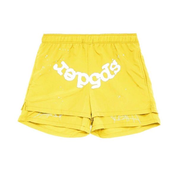 Sp5der Yellow Logo Shorts Online Sale