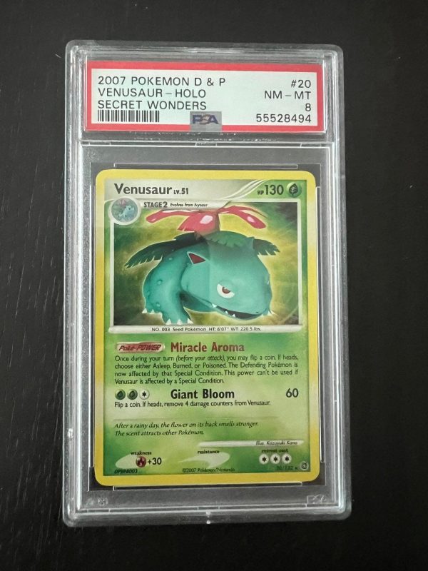 2007 Pokemon Diamond & Pearl Venusaur Holo | Secret Wonders #20 - PSA 8 Near Mint - Mint on Sale