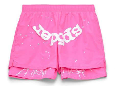 Sp5der OG Web Double Layer Short Pink Online now