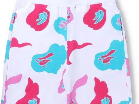 Bape Store Miami 2nd Anniversary Sweat Shorts White   Pink Sale