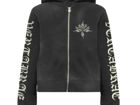 Vertabrae Tattoo Zip Up Hoodie Online now