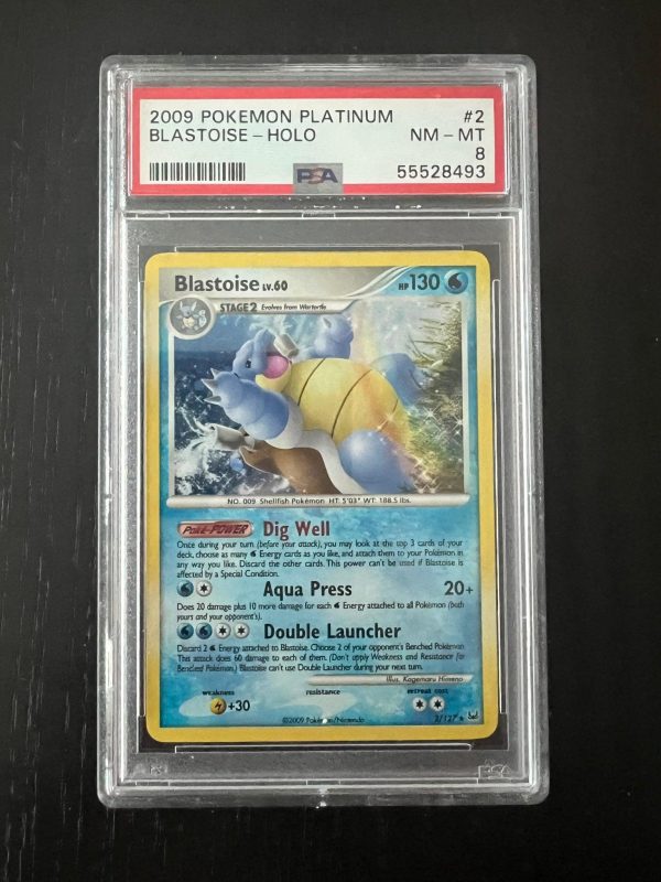 2009 Pokemon Platinum Blastoise Holo #2 - PSA 8 Near Mint - Mint Discount