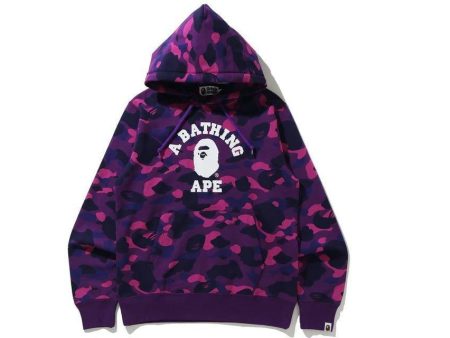 A Bathing Ape BAPE Color Camo College Pullover Hoodie Purple Online