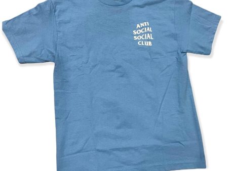 Anti Social Social Club Logo Tee Baby Blue   White Discount