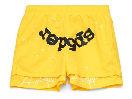 Sp5der OG Web Double Layer Short Yellow Online Sale