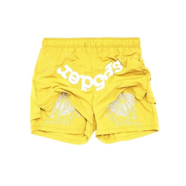 Sp5der Yellow Logo Shorts Online Sale