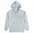 Anti Social Social Club Grey Zip Up Hoodie - Electric Green Online Hot Sale