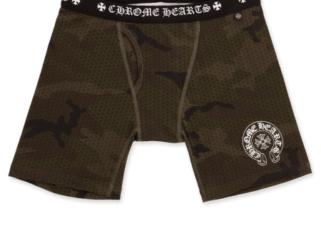 Chrome Hearts Horseshoe Long Boxer Brief Shorts Camo Hot on Sale