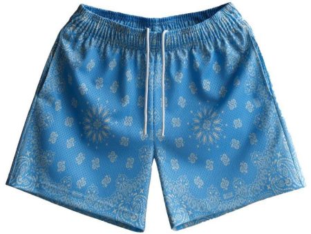 Bravest Studios Sky Blue Paisley Shorts on Sale