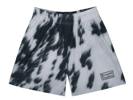 Bravest Studios Cow Print Shorts Black Fashion