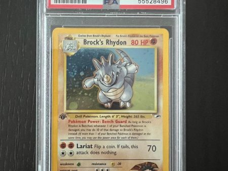 2002 Pokemon Gym Heroes Brock s Rhydon Holo 1st Edition #2 - PSA 6 on Sale